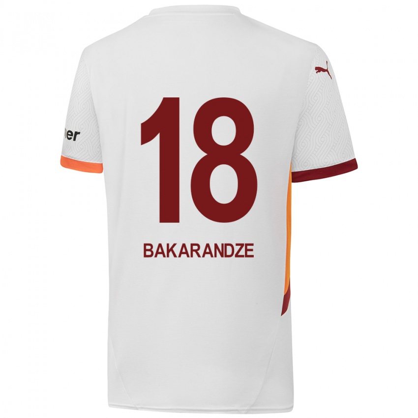 Kinder Kristina Bakarandze #18 Weiß Gelb Rot Auswärtstrikot Trikot 2024/25 T-Shirt Österreich