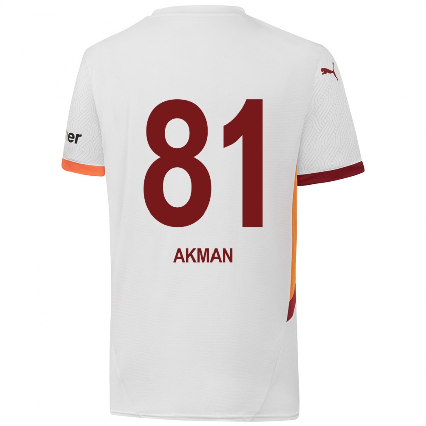 Kinder Hamza Akman #81 Weiß Gelb Rot Auswärtstrikot Trikot 2024/25 T-Shirt Österreich