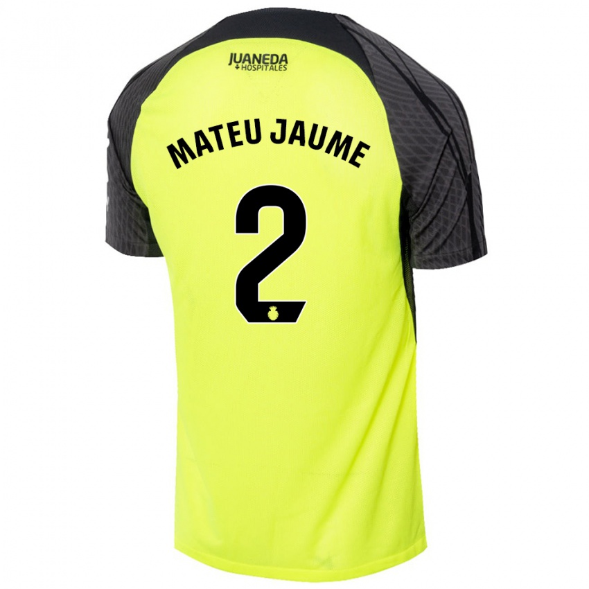 Kinder Mateu Morey Bauza #2 Fluoreszierend Grün Schwarz Auswärtstrikot Trikot 2024/25 T-Shirt Österreich