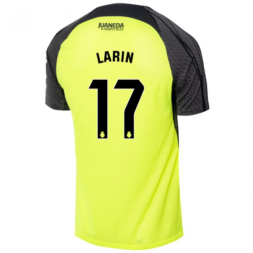 Kinder Cyle Larin #17 Fluoreszierend Grün Schwarz Auswärtstrikot Trikot 2024/25 T-Shirt Österreich