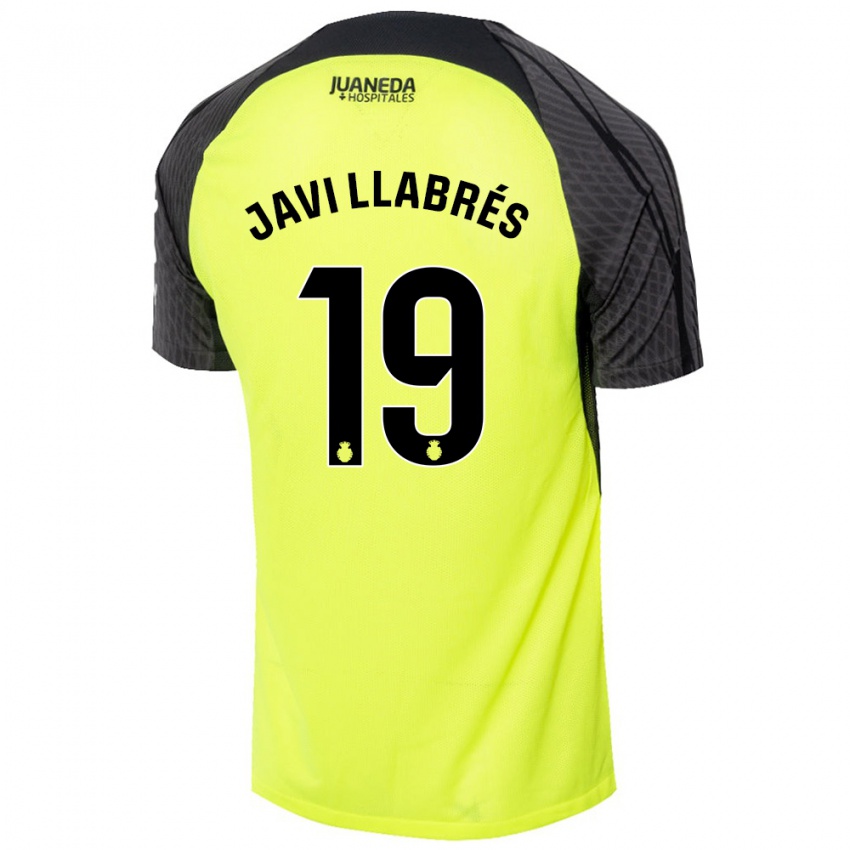 Kinder Javi Llabrés #19 Fluoreszierend Grün Schwarz Auswärtstrikot Trikot 2024/25 T-Shirt Österreich