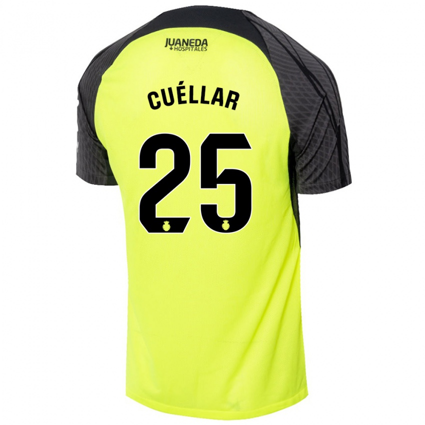 Kinder Iván Cuéllar #25 Fluoreszierend Grün Schwarz Auswärtstrikot Trikot 2024/25 T-Shirt Österreich