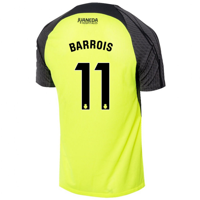 Kinder Eliott Barrois #11 Fluoreszierend Grün Schwarz Auswärtstrikot Trikot 2024/25 T-Shirt Österreich