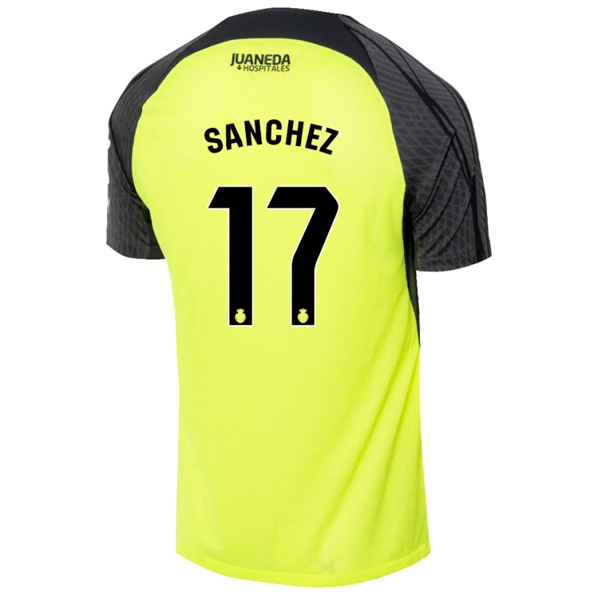 Kinder Avelino Sánchez #17 Fluoreszierend Grün Schwarz Auswärtstrikot Trikot 2024/25 T-Shirt Österreich