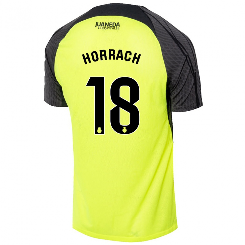 Kinder Barto Horrach #18 Fluoreszierend Grün Schwarz Auswärtstrikot Trikot 2024/25 T-Shirt Österreich