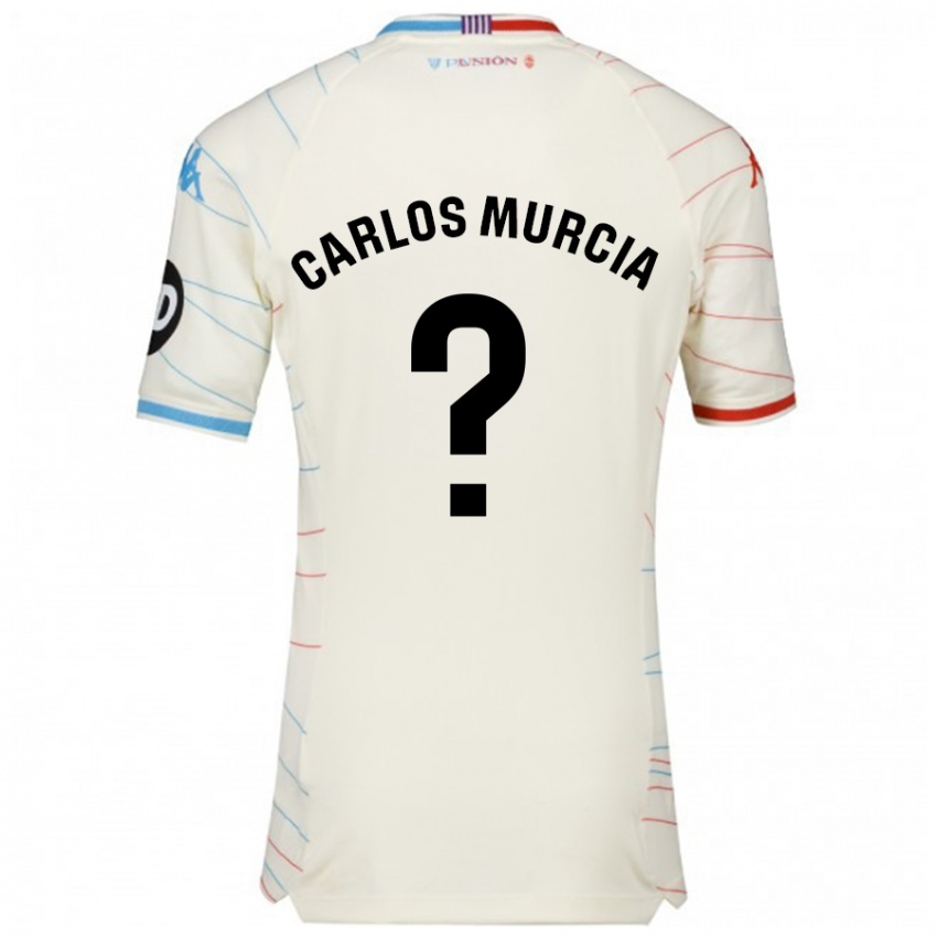 Kinder Juan Carlos Murcia #0 Weiß Rot Blau Auswärtstrikot Trikot 2024/25 T-Shirt Österreich