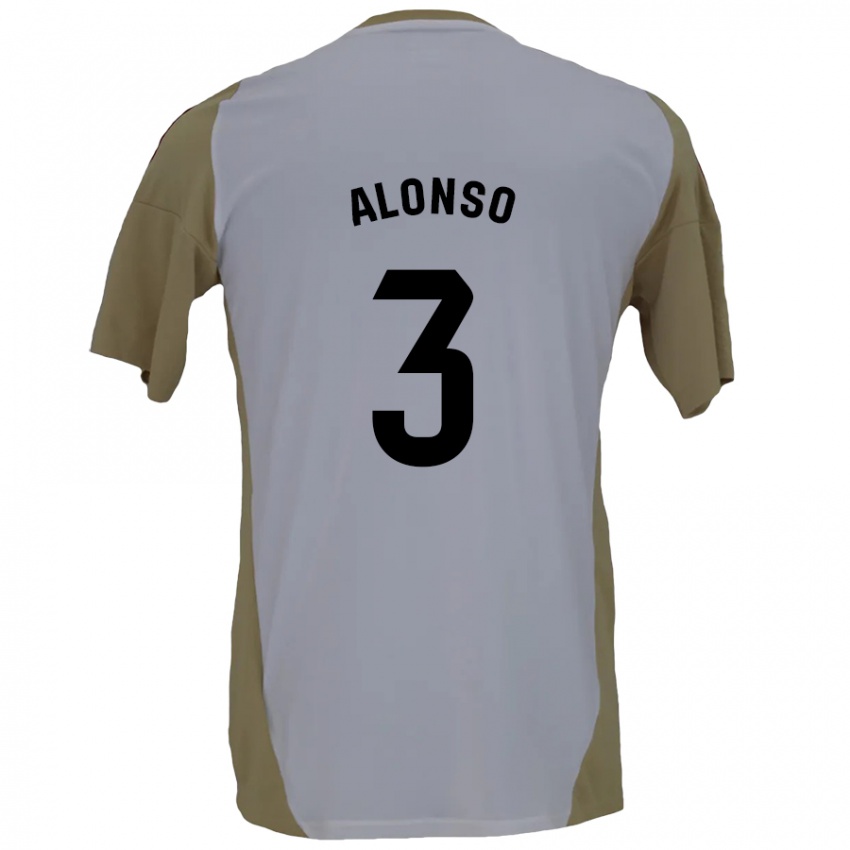 Kinder Julio Alonso #3 Braunweiß Auswärtstrikot Trikot 2024/25 T-Shirt Österreich