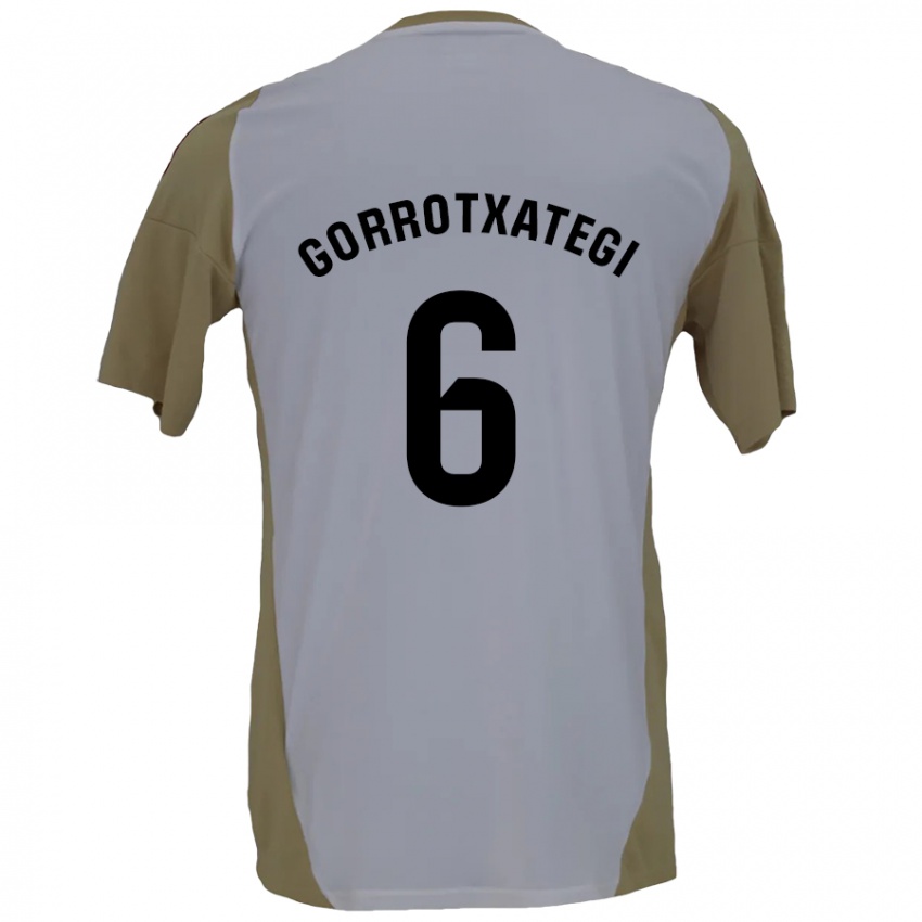 Kinder Jon Gorrotxategi #6 Braunweiß Auswärtstrikot Trikot 2024/25 T-Shirt Österreich