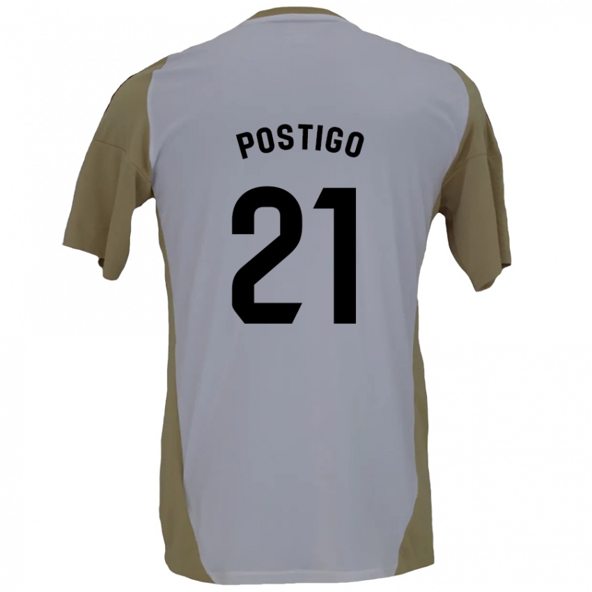 Kinder Sergio Postigo #21 Braunweiß Auswärtstrikot Trikot 2024/25 T-Shirt Österreich