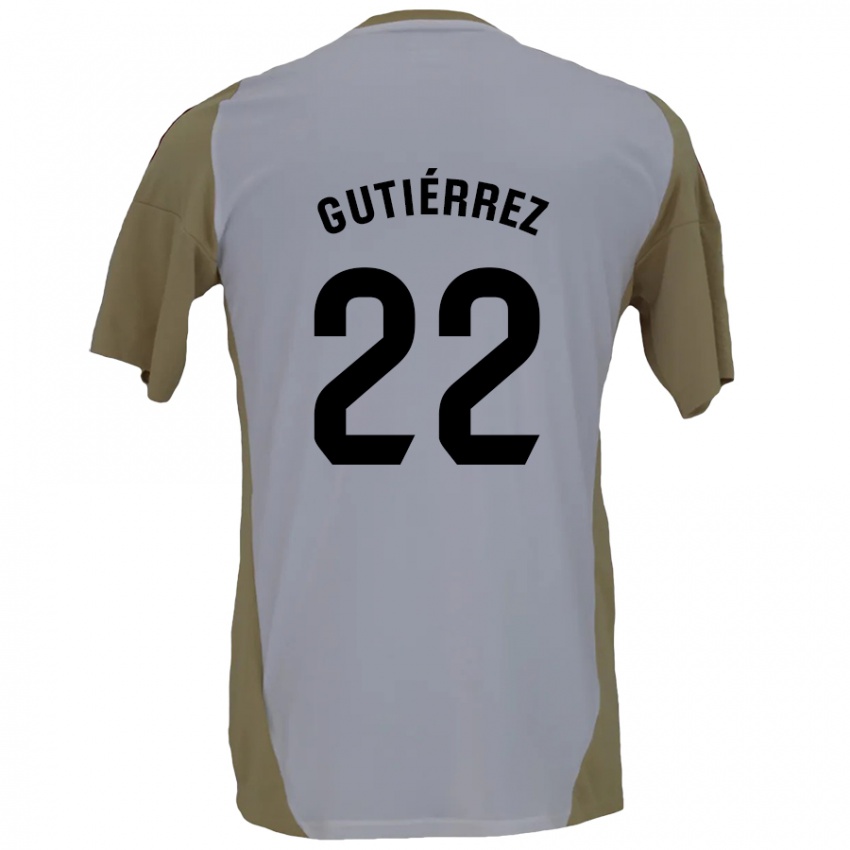 Kinder Juan Gutiérrez #22 Braunweiß Auswärtstrikot Trikot 2024/25 T-Shirt Österreich