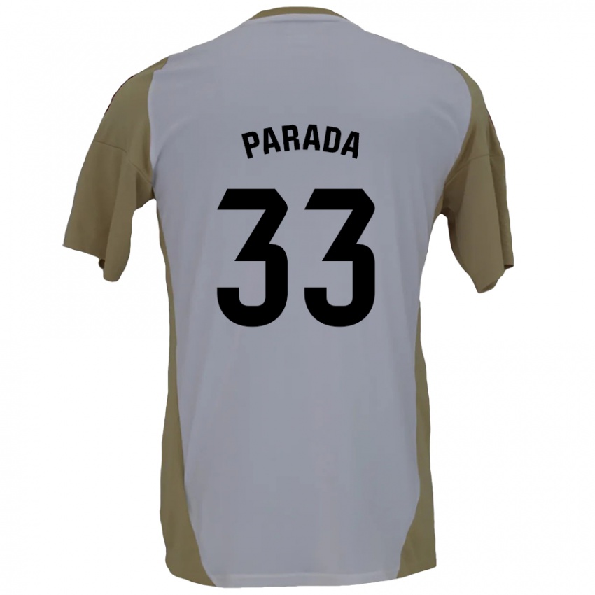 Kinder Victor Parada #33 Braunweiß Auswärtstrikot Trikot 2024/25 T-Shirt Österreich