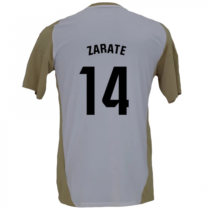 Kinder Hugo Zárate #14 Braunweiß Auswärtstrikot Trikot 2024/25 T-Shirt Österreich