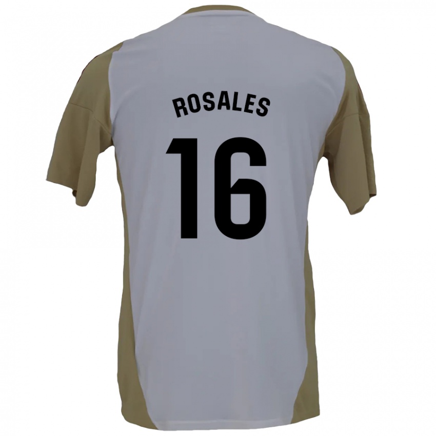 Kinder Diego Rosales #16 Braunweiß Auswärtstrikot Trikot 2024/25 T-Shirt Österreich