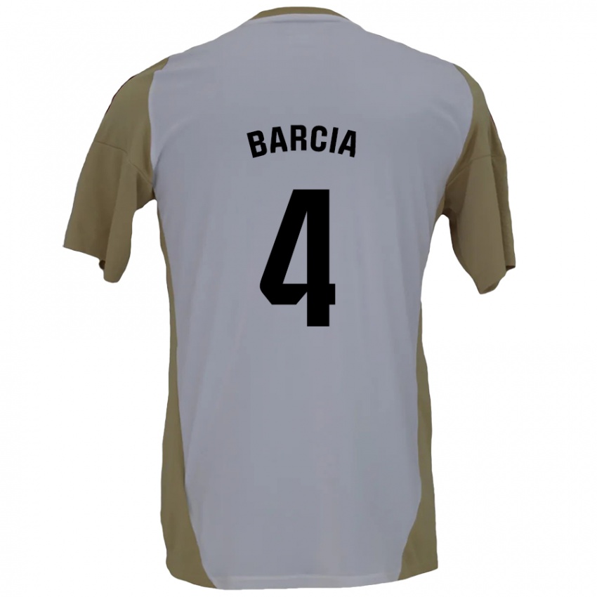 Kinder Sergio Barcia #4 Braunweiß Auswärtstrikot Trikot 2024/25 T-Shirt Österreich