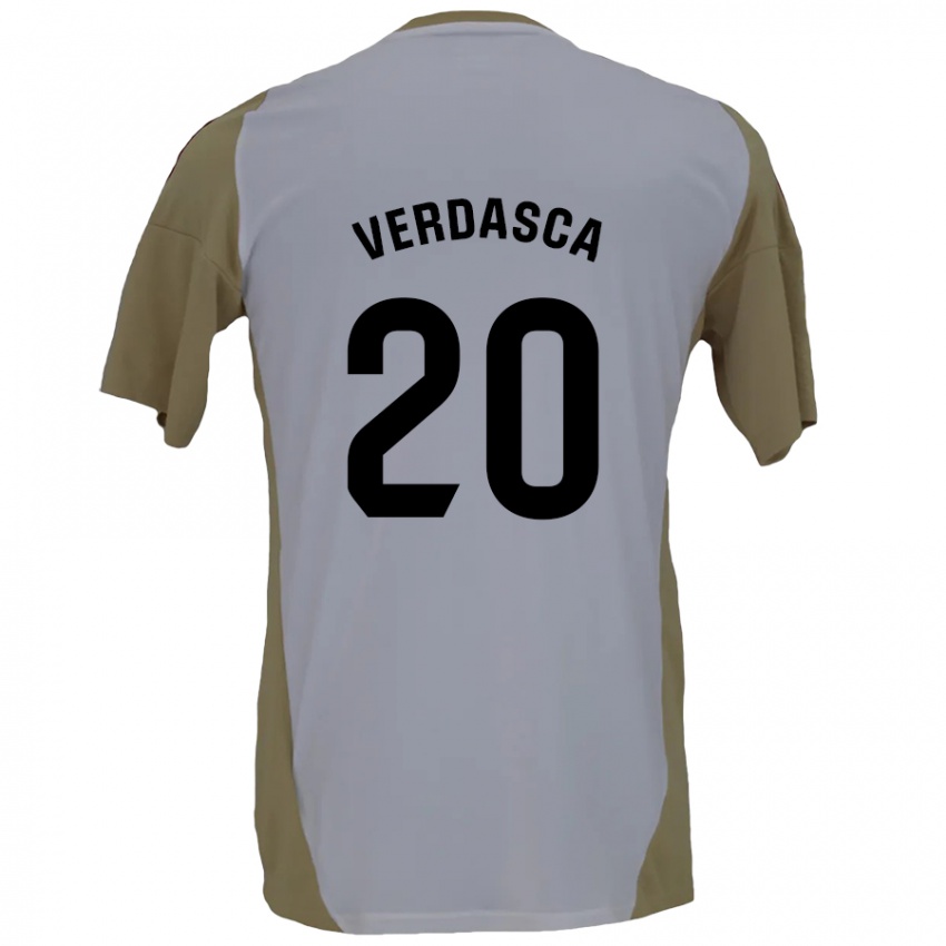 Kinder Diogo Verdasca #20 Braunweiß Auswärtstrikot Trikot 2024/25 T-Shirt Österreich