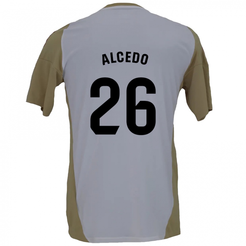 Kinder Juan María Alcedo #26 Braunweiß Auswärtstrikot Trikot 2024/25 T-Shirt Österreich