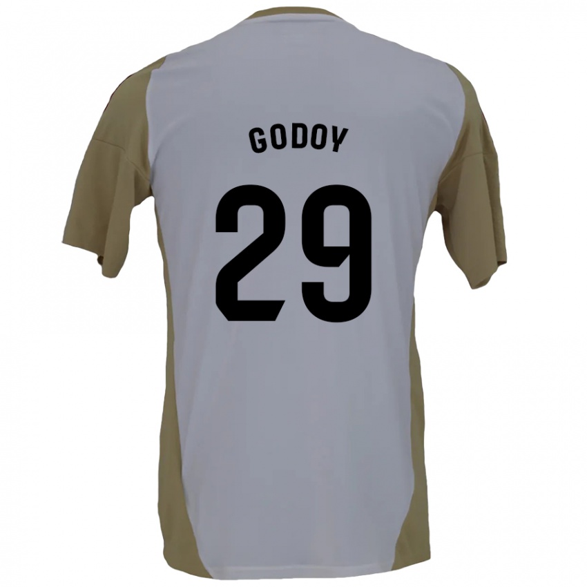 Kinder Alan Godoy #29 Braunweiß Auswärtstrikot Trikot 2024/25 T-Shirt Österreich