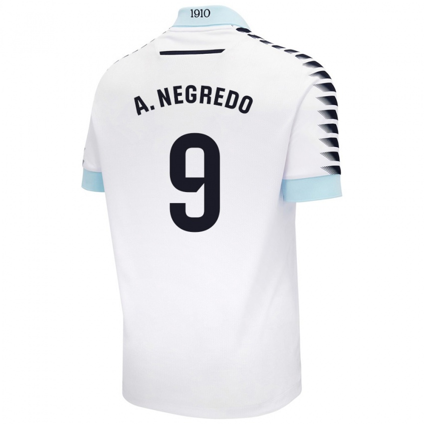 Kinder Álvaro Negredo #9 Weiß Blau Auswärtstrikot Trikot 2024/25 T-Shirt Österreich