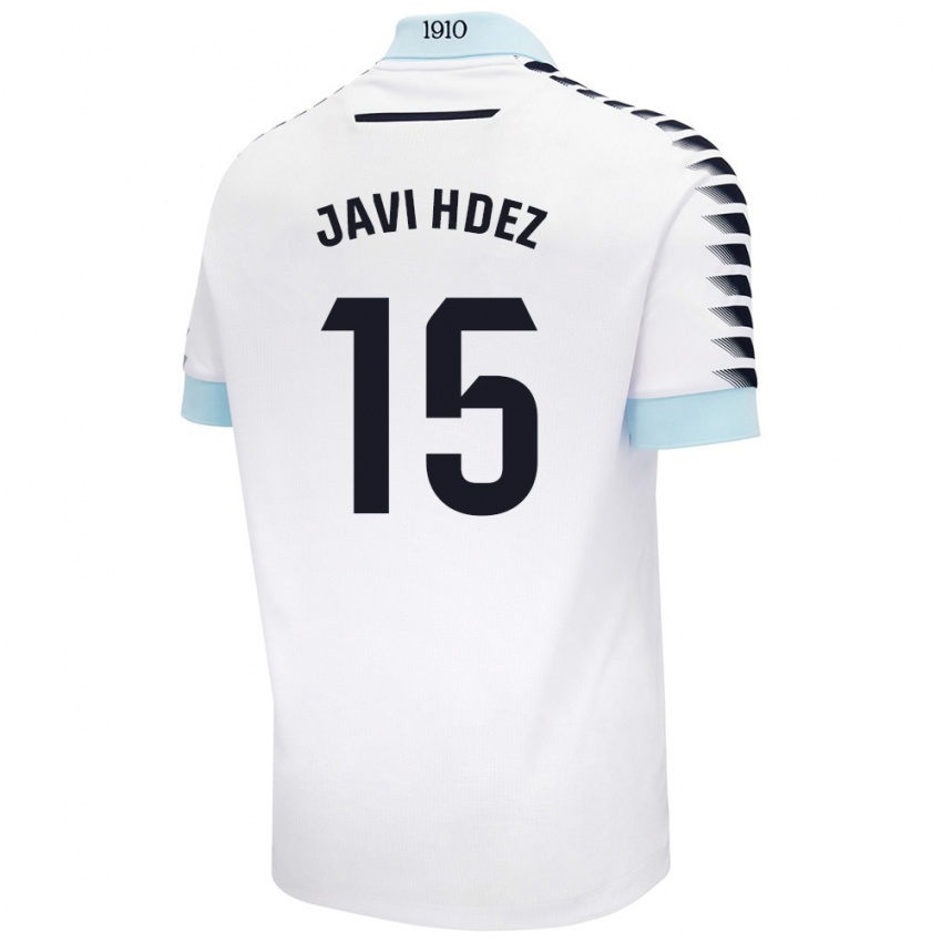 Kinder Javi Hernández #15 Weiß Blau Auswärtstrikot Trikot 2024/25 T-Shirt Österreich