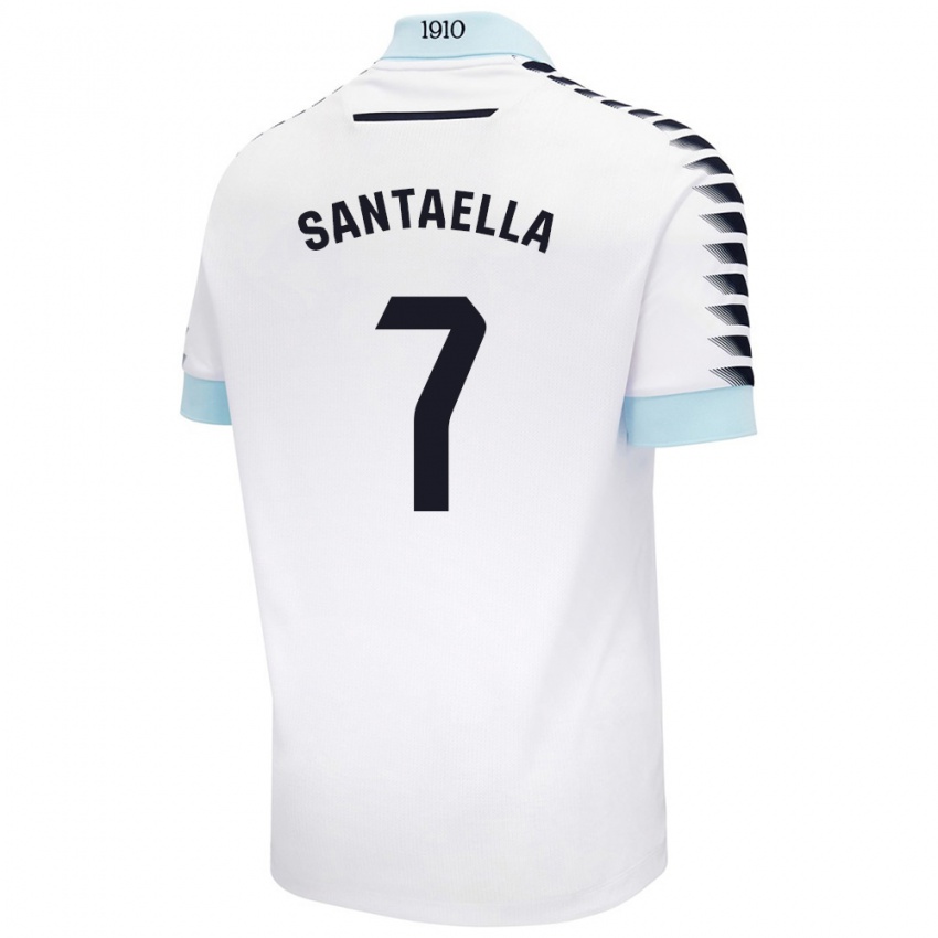 Kinder Natalia Santaella Picón #7 Weiß Blau Auswärtstrikot Trikot 2024/25 T-Shirt Österreich