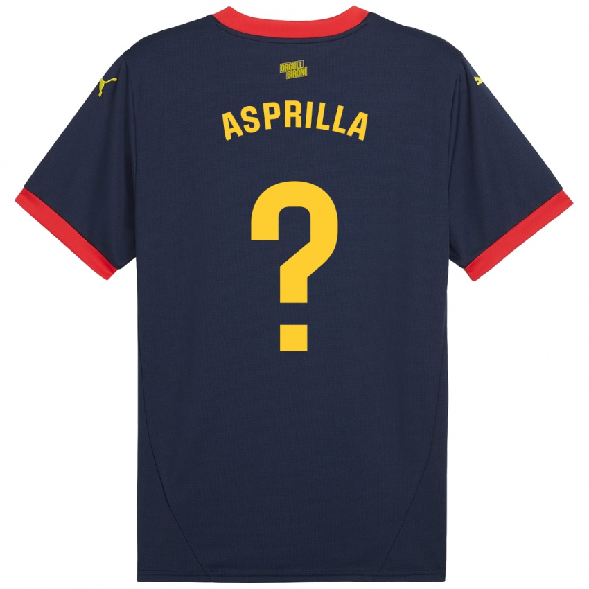 Kinder Yáser Asprilla #0 Marinerot Auswärtstrikot Trikot 2024/25 T-Shirt Österreich