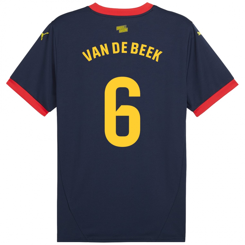 Kinder Donny Van De Beek #6 Marinerot Auswärtstrikot Trikot 2024/25 T-Shirt Österreich