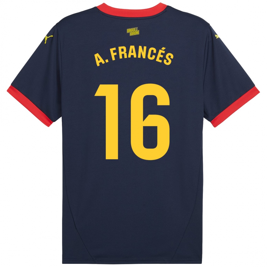 Kinder Alejandro Francés #16 Marinerot Auswärtstrikot Trikot 2024/25 T-Shirt Österreich