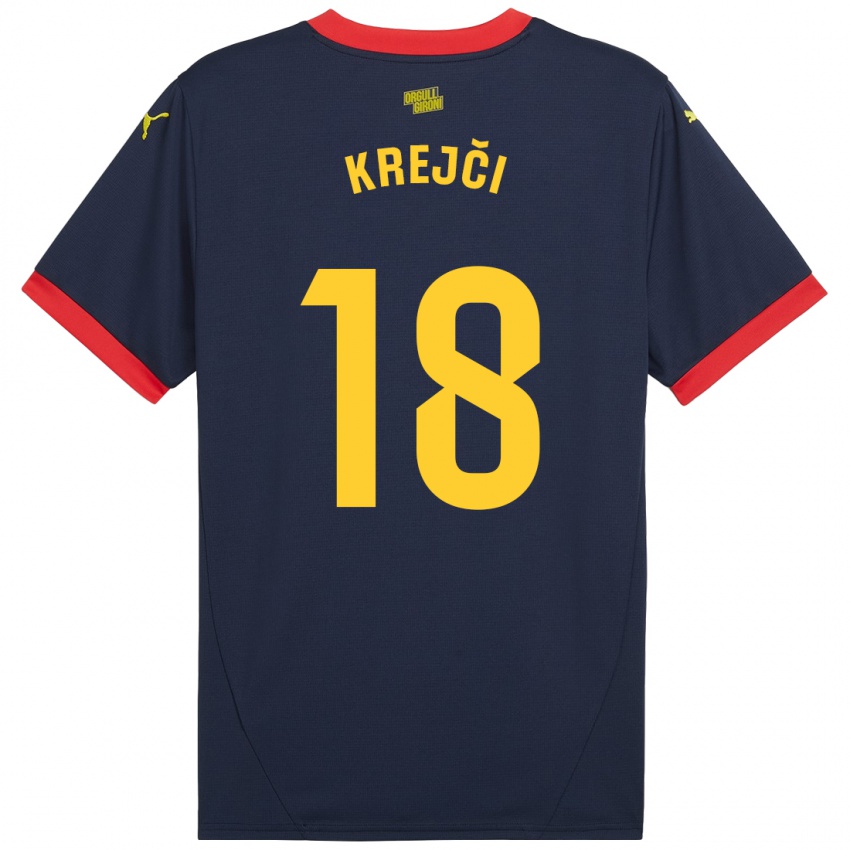 Kinder Ladislav Krejci #18 Marinerot Auswärtstrikot Trikot 2024/25 T-Shirt Österreich