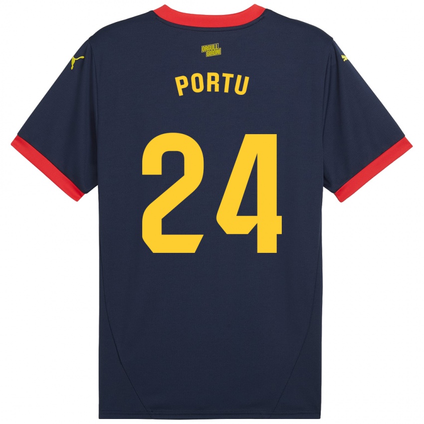 Kinder Portu #24 Marinerot Auswärtstrikot Trikot 2024/25 T-Shirt Österreich