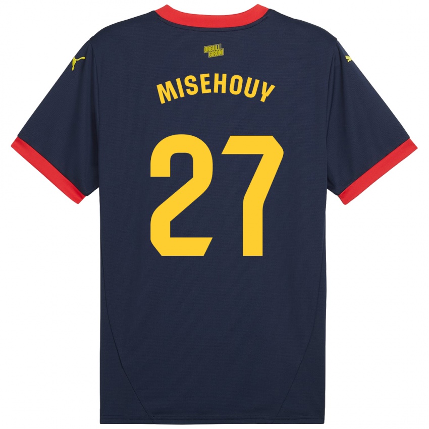 Kinder Gabriel Misehouy #27 Marinerot Auswärtstrikot Trikot 2024/25 T-Shirt Österreich