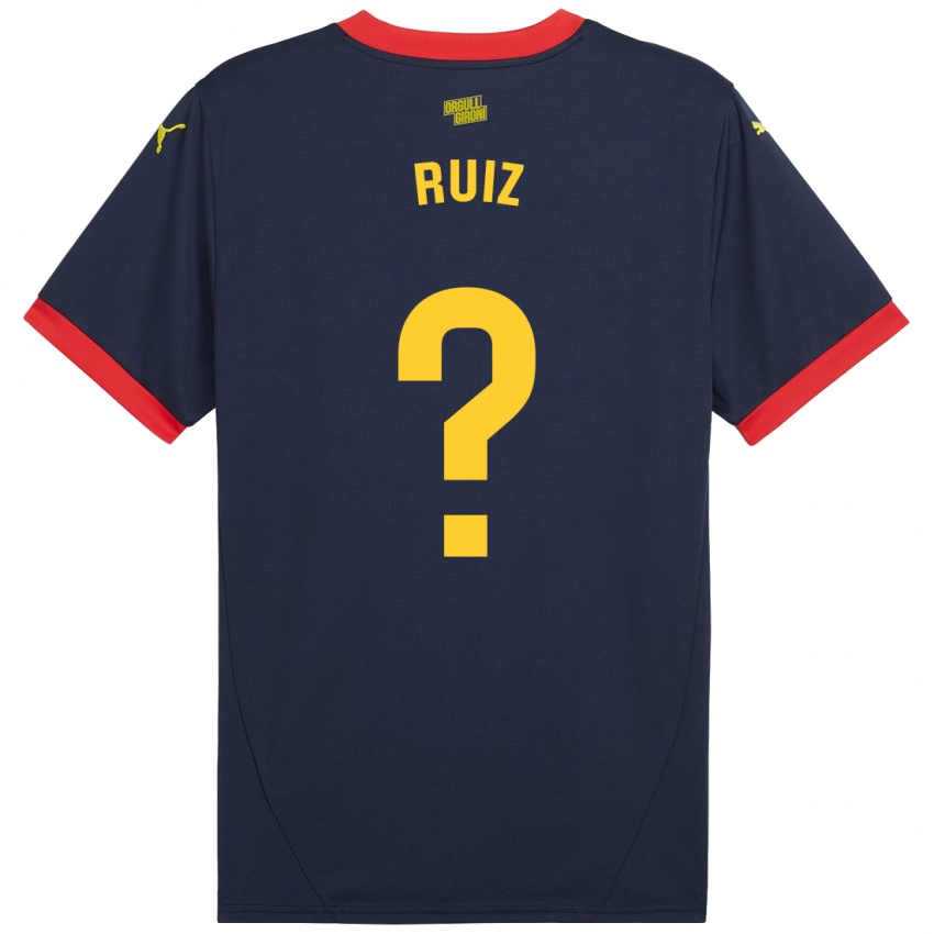 Kinder Ferran Ruiz #0 Marinerot Auswärtstrikot Trikot 2024/25 T-Shirt Österreich