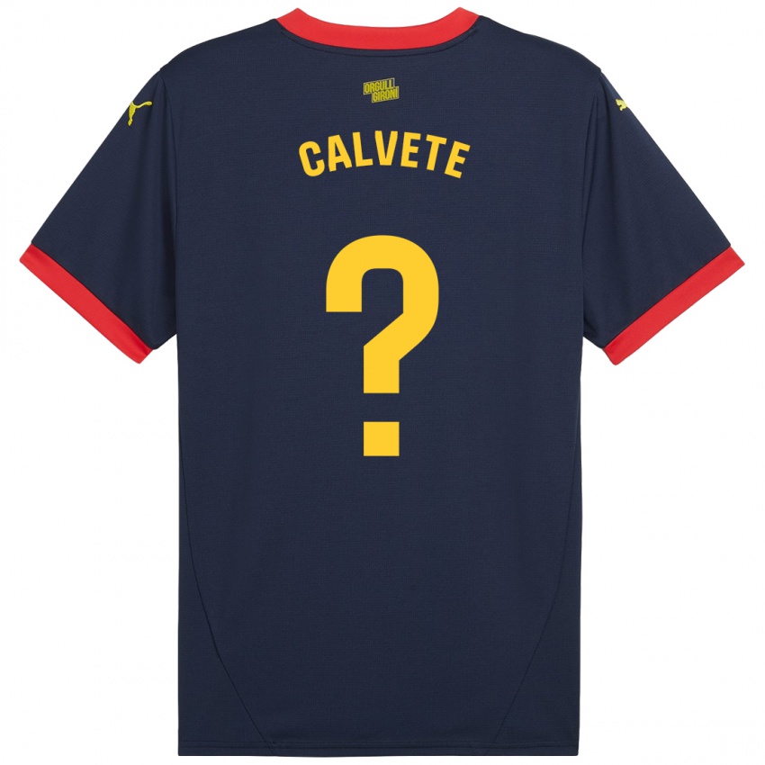 Kinder Pablo Calvete #0 Marinerot Auswärtstrikot Trikot 2024/25 T-Shirt Österreich