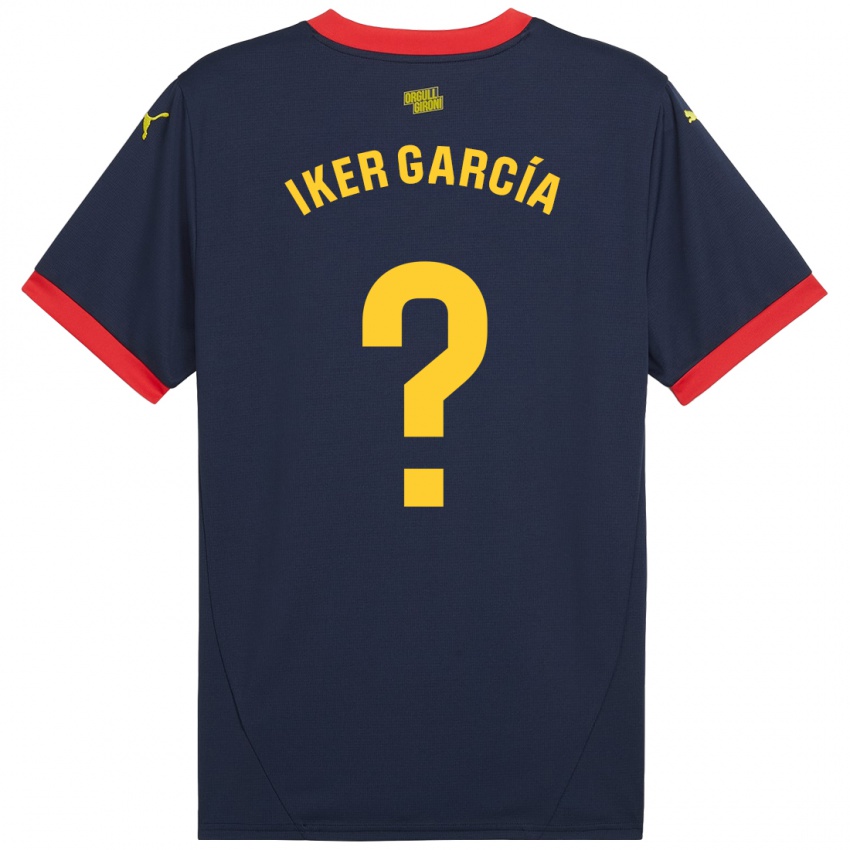 Kinder Iker García #0 Marinerot Auswärtstrikot Trikot 2024/25 T-Shirt Österreich