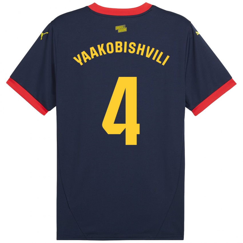 Kinder Antal Yaakobishvili #4 Marinerot Auswärtstrikot Trikot 2024/25 T-Shirt Österreich