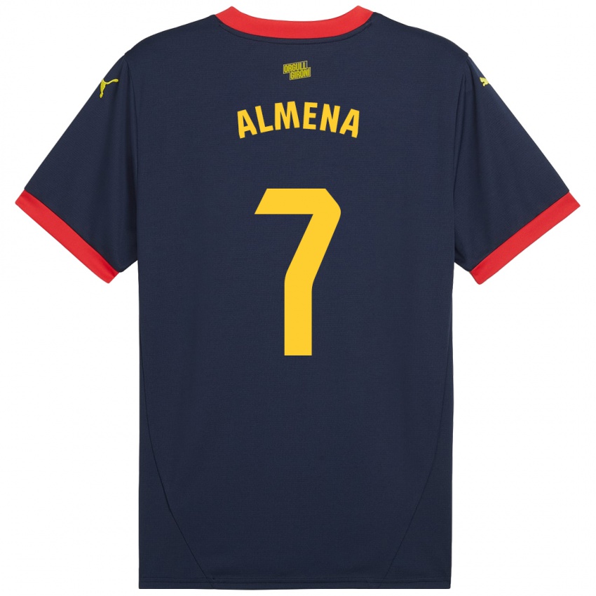 Kinder Iker Almena #7 Marinerot Auswärtstrikot Trikot 2024/25 T-Shirt Österreich