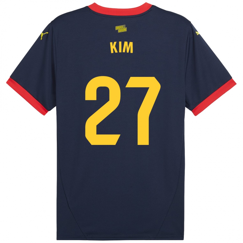 Kinder Min-Su Kim #27 Marinerot Auswärtstrikot Trikot 2024/25 T-Shirt Österreich