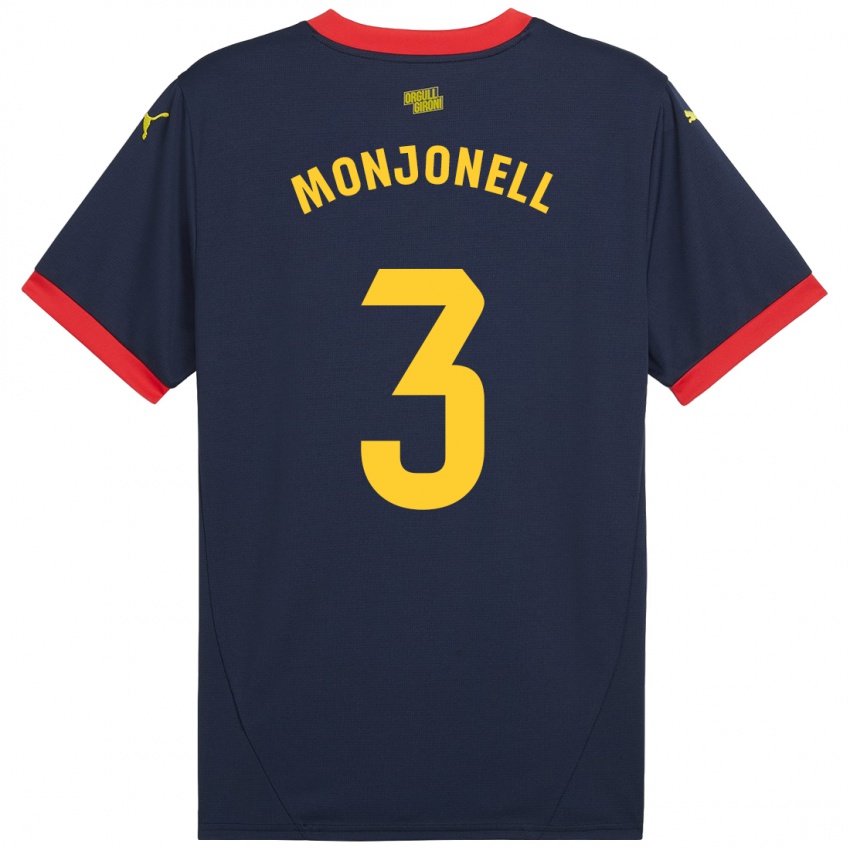 Kinder Eric Monjonell #3 Marinerot Auswärtstrikot Trikot 2024/25 T-Shirt Österreich