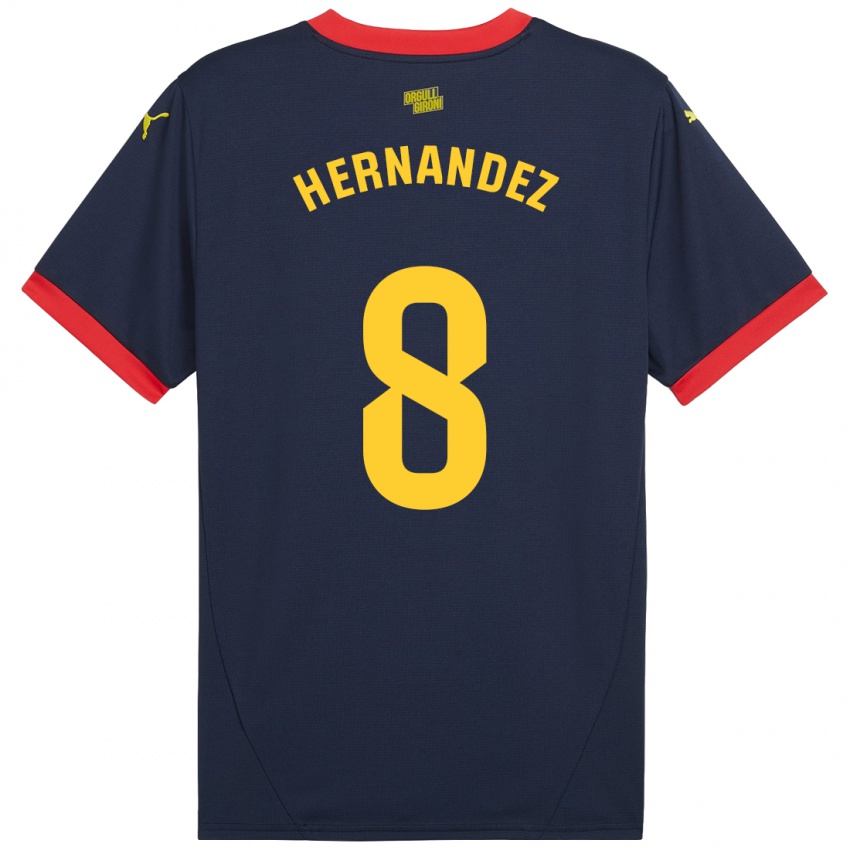 Kinder Sofia Hernández #8 Marinerot Auswärtstrikot Trikot 2024/25 T-Shirt Österreich