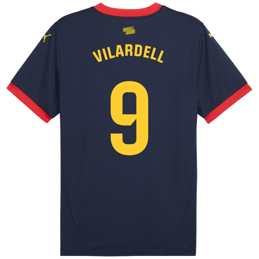 Kinder Júlia Vilardell #9 Marinerot Auswärtstrikot Trikot 2024/25 T-Shirt Österreich