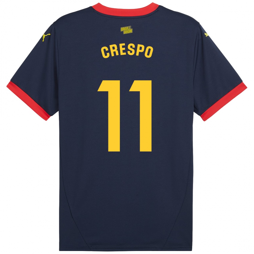 Kinder Lydia Crespo #11 Marinerot Auswärtstrikot Trikot 2024/25 T-Shirt Österreich