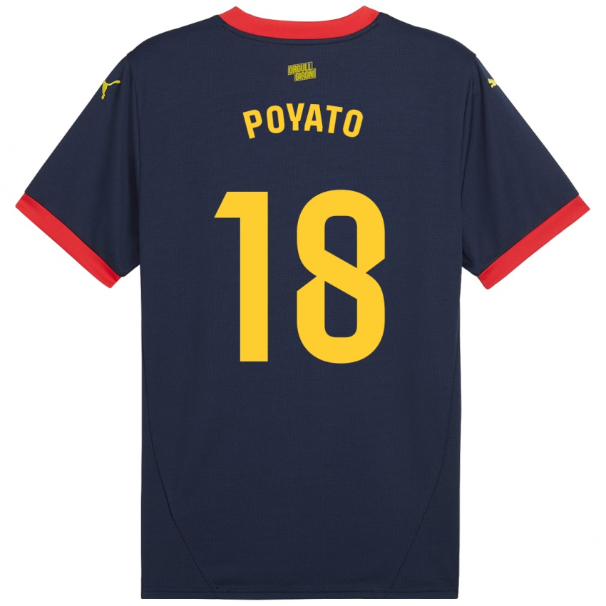 Kinder Marina Poyato #18 Marinerot Auswärtstrikot Trikot 2024/25 T-Shirt Österreich