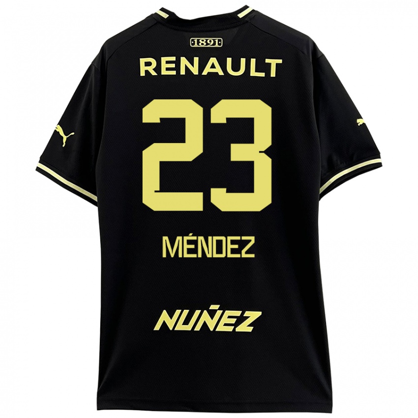 Kinder Javier Méndez #23 Schwarz Gelb Auswärtstrikot Trikot 2024/25 T-Shirt Österreich