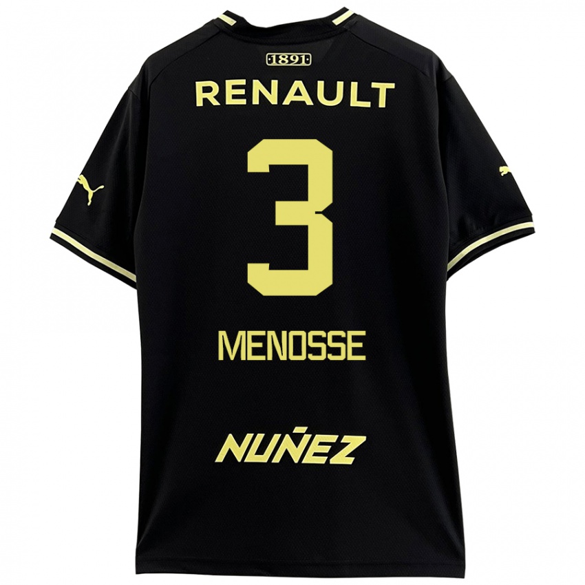 Kinder Hernán Menosse #3 Schwarz Gelb Auswärtstrikot Trikot 2024/25 T-Shirt Österreich