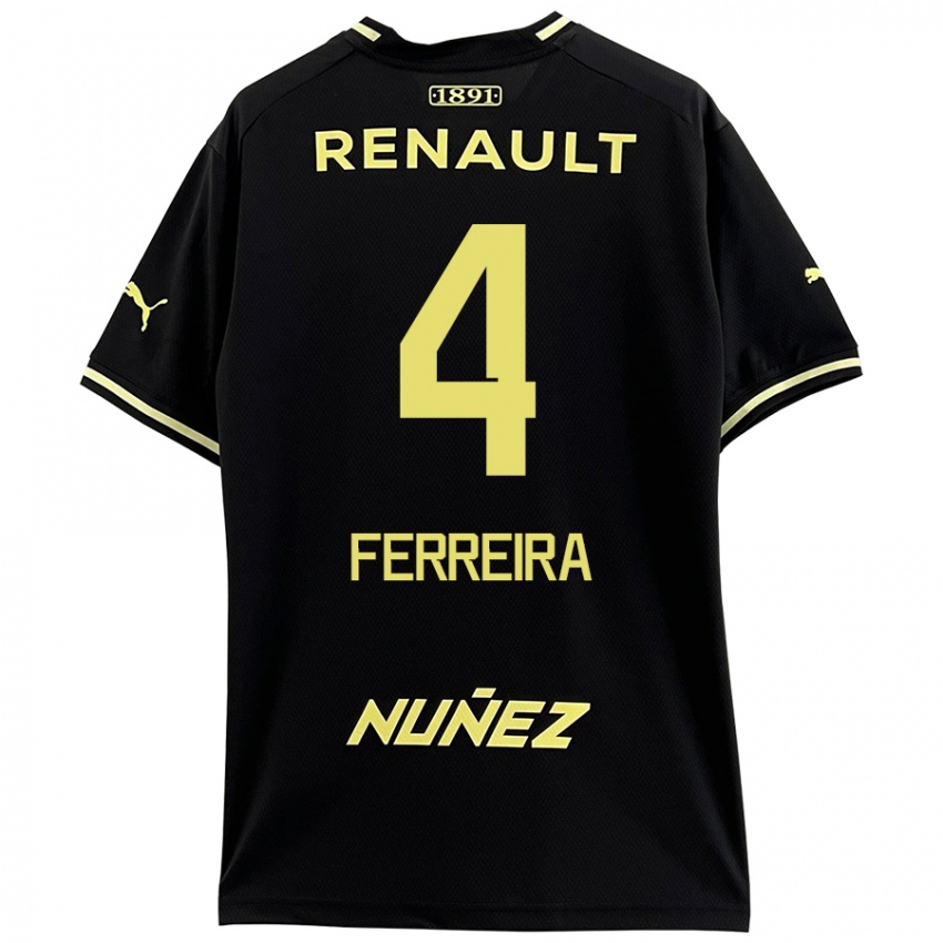 Kinder Joaquín Ferreira #4 Schwarz Gelb Auswärtstrikot Trikot 2024/25 T-Shirt Österreich