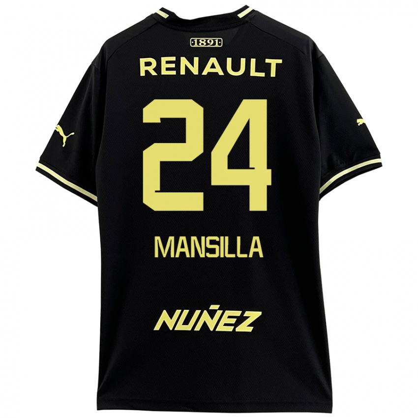 Kinder Brian Mansilla #24 Schwarz Gelb Auswärtstrikot Trikot 2024/25 T-Shirt Österreich