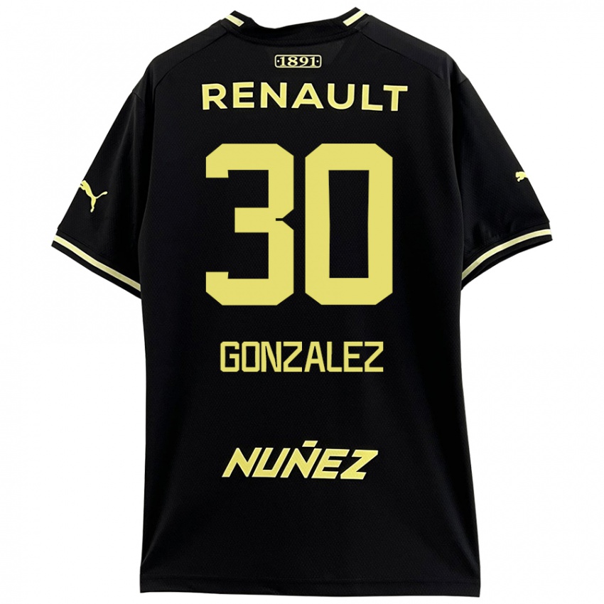 Kinder Ángel González #30 Schwarz Gelb Auswärtstrikot Trikot 2024/25 T-Shirt Österreich