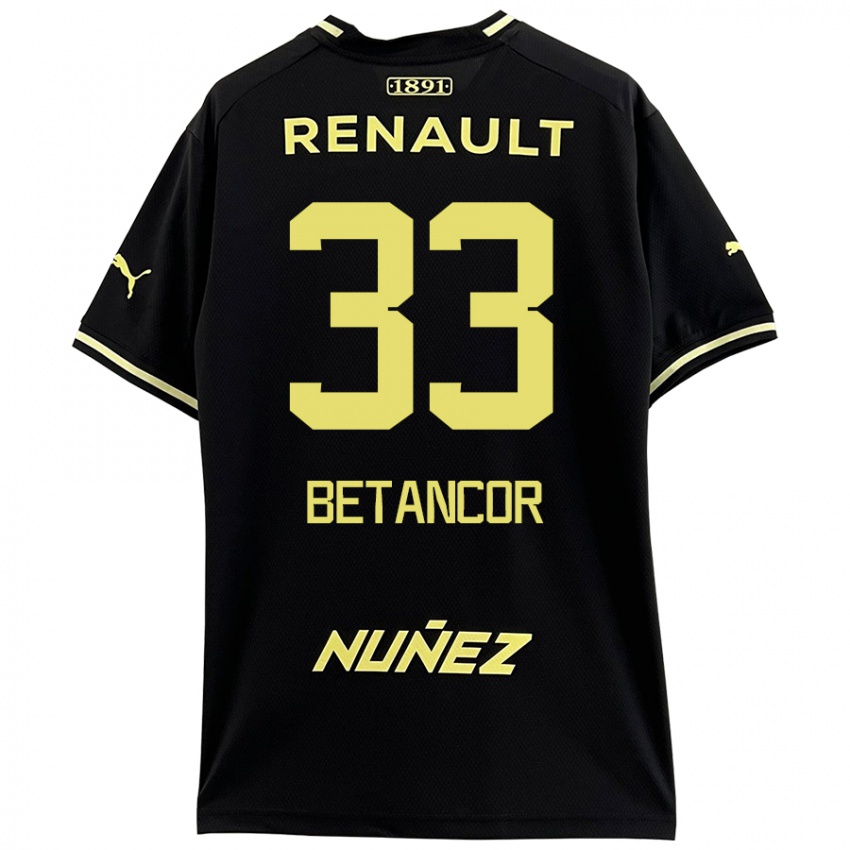 Kinder Bruno Betancor #33 Schwarz Gelb Auswärtstrikot Trikot 2024/25 T-Shirt Österreich