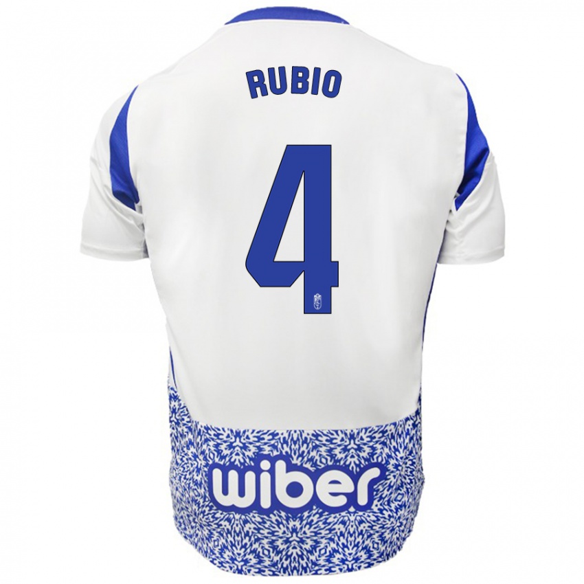 Kinder Miguel Rubio #4 Weiß Blau Auswärtstrikot Trikot 2024/25 T-Shirt Österreich