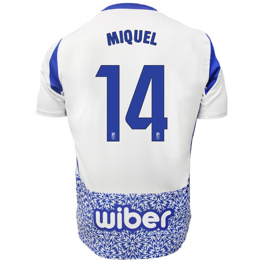 Kinder Ignasi Miquel #14 Weiß Blau Auswärtstrikot Trikot 2024/25 T-Shirt Österreich