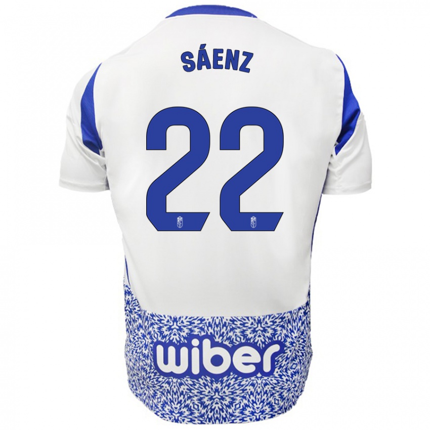 Kinder Pablo Sáenz #22 Weiß Blau Auswärtstrikot Trikot 2024/25 T-Shirt Österreich